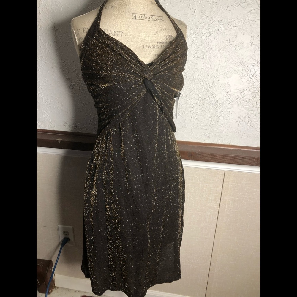Bronzed glittered Halter dress